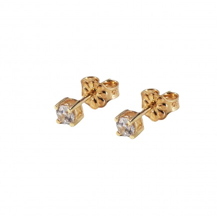 Σκουλαρίκια από χρυσό Κ14 με ζιργκόν πέτρες.
