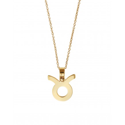 "Taurus" zodiac sign gold necklace K14.