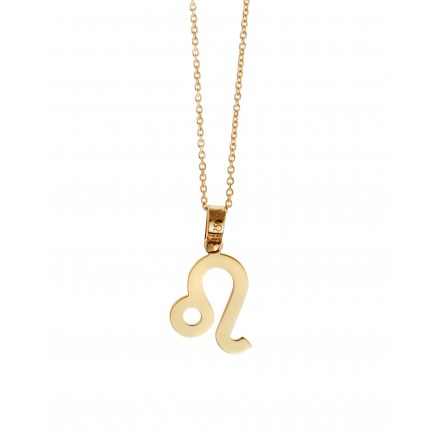 "Leo" zodiac sign gold necklace K14.